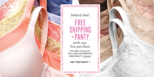 Victoria’s Secret: FREE Shipping & FREE Panty with Bra Purchase + Redeem Secret Reward Cards