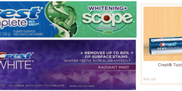 Rite Aid: Better Than Free Crest Toothpaste Starting Sunday (Print Your Coupon Now)