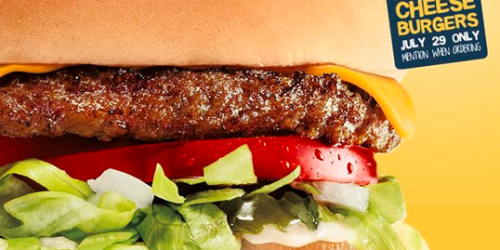 Sonic Drive-In: 1/2 Price Cheeseburgers ALL Day Tomorrow (July 29th)