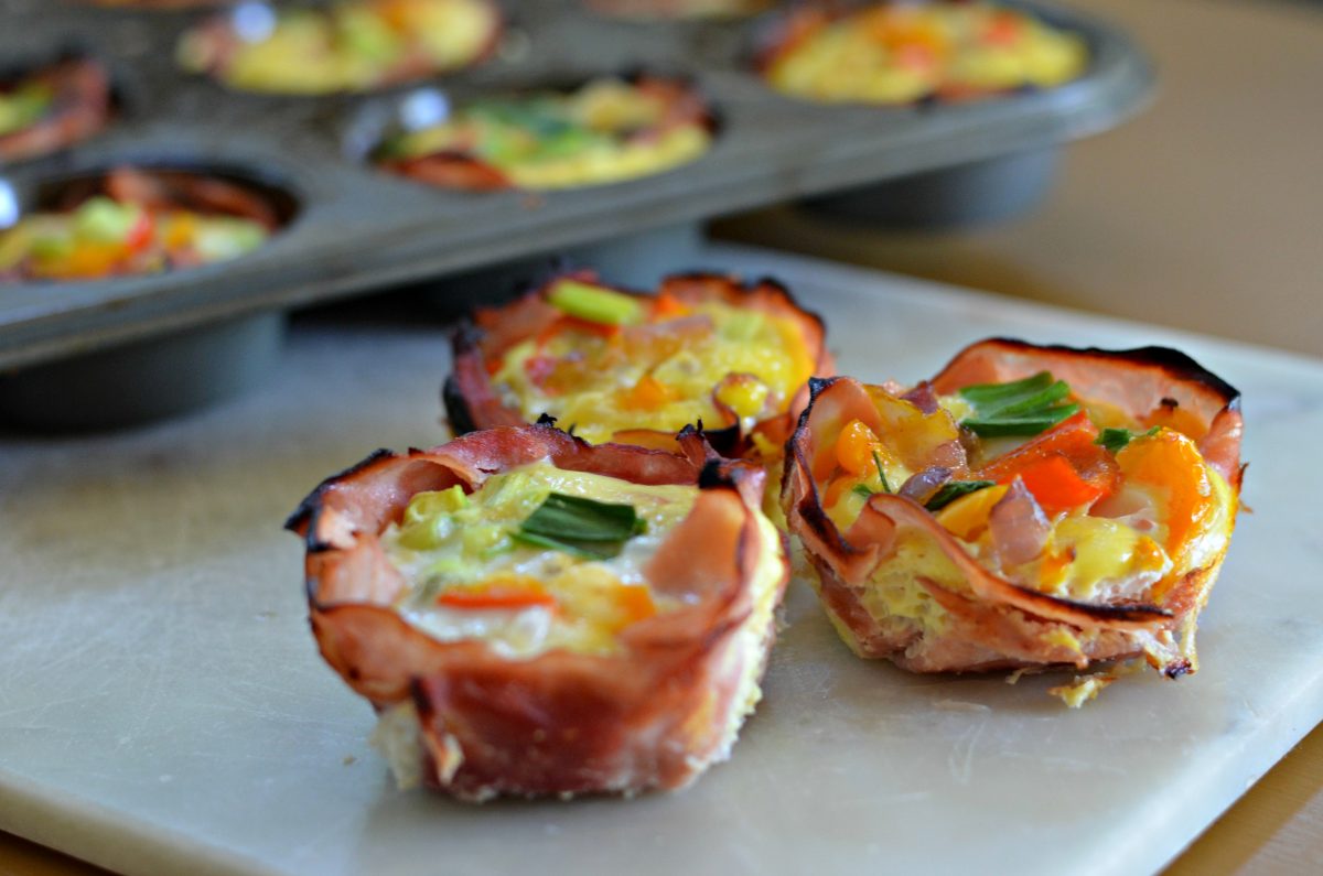 Ham and cheese keto cups