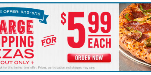Domino’s: Large 2-Topping Pizzas Just $5.99 Each – Carryout Only (Cheap Lunch or Dinner Idea!)