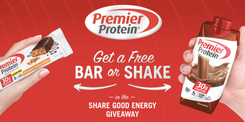 FREE Premier Protein Bar or Shake (Still Available!)