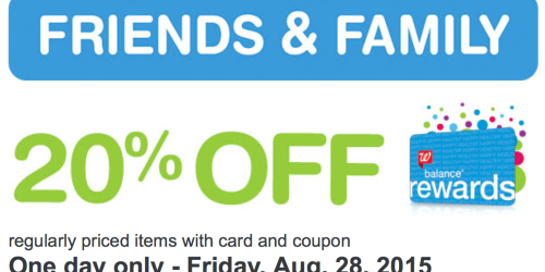 Walgreens: 20% Off Regularly Priced Items, In-store AND Online (Tomorrow, 8/28 ONLY!)