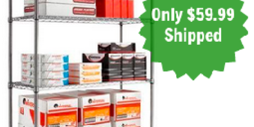 4-Shelf Wire Shelving Unit w/ Casters $59.99 Shipped