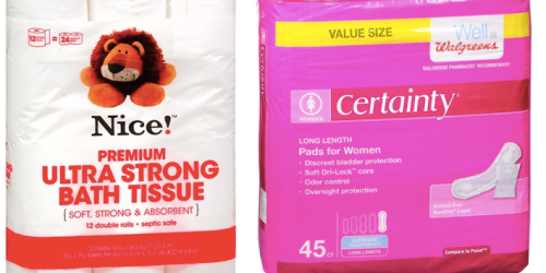 Walgreens: Store Brand Toilet Paper Only 25¢ Per Roll, Paper Towels Only 50¢ Per Roll + MORE