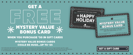 Applebee's Mystery Bonus Card Offer 2015