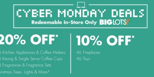 Big Lots: 20% Off In-Store Purchase Coupon Today Only