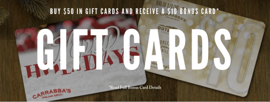 Carrabba's Italian Grill Gift Card Offer
