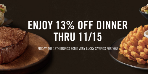 Outback Steakhouse: 13% Off Entire Dinner Check