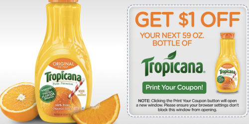 High Value $1/1 Tropicana Orange Juice Coupon