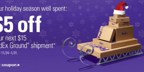 Rare $5 Off $15 FedEx Ground Shipment Coupon