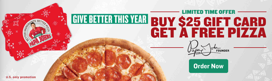 Papa John's Gift Card offer