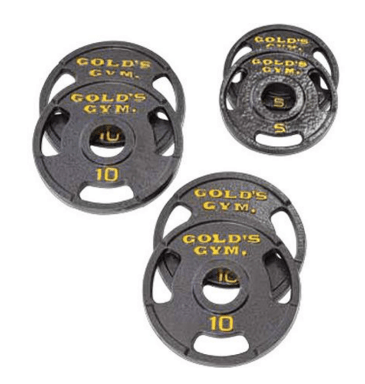 Gold's Gym 50 lb Olympic Plate Set (Four 10 lb and two 5 lb grip plates)