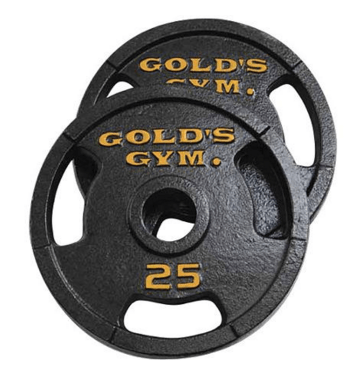 Gold's Gym 50 lb Olympic Plate Set, Pair of 25 lb Plates