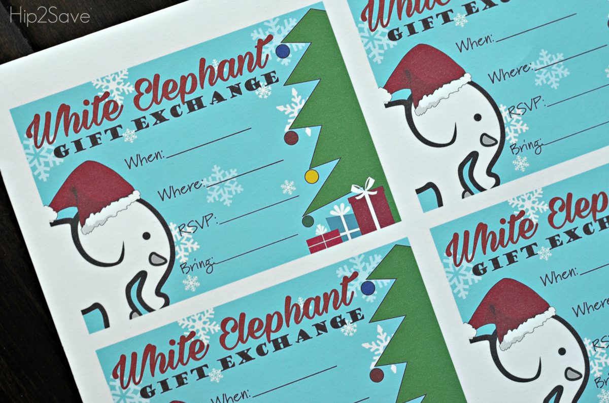 White Elephant Invitations Free Hip2Save.com