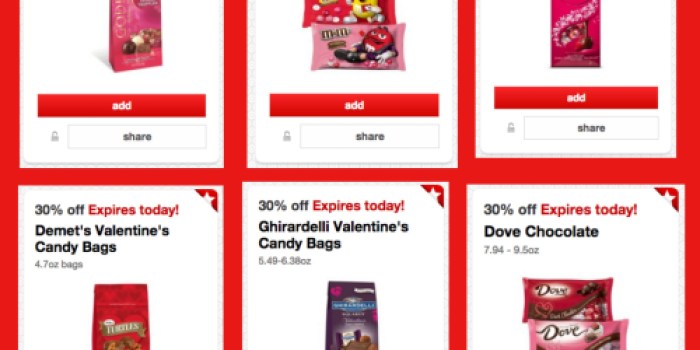 Target: 30% Off Valentine’s Day Candies Cartwheel Offers (Valid Today Only)