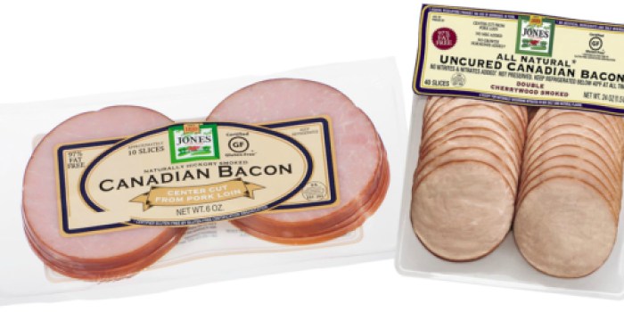 High Value $1.25/1 Jones Dairy Canadian Bacon Product Coupon = Only $1.73 at Walmart