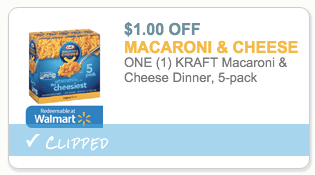 Kraft Macaroni & Cheese 5 pack coupon