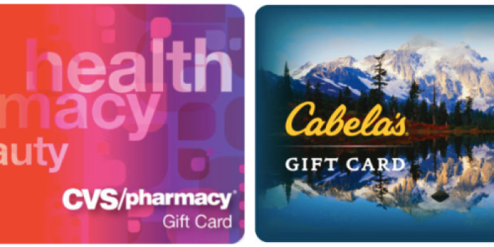 $100 CVS Gift Card ONLY $88 Shipped AND $100 Cabela’s Gift Card ONLY $85 Shipped