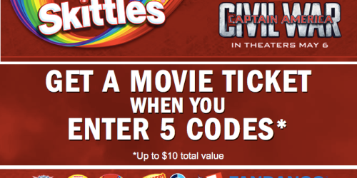 FREE Captain America Fandango Movie Ticket w/ Purchase of 5 Wrigley’s Products