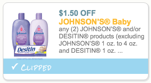 Johnson's and Desitin Coupon