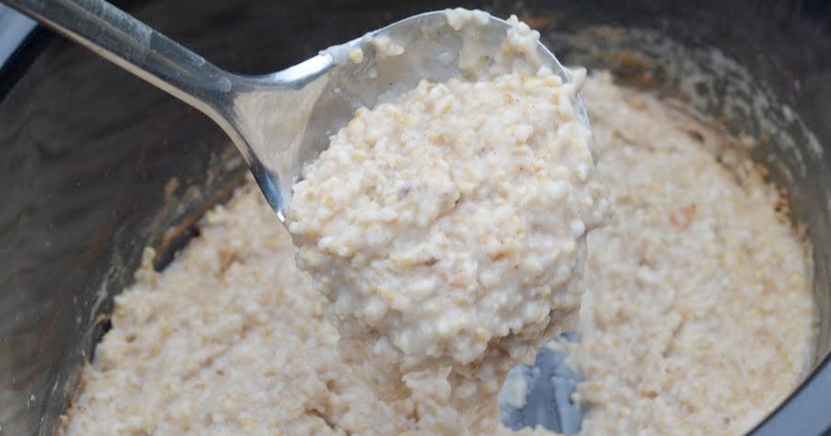 steel cut Crockpot oatmeal made in the slow cooker