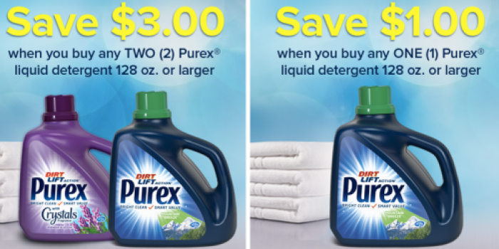 New $3/2 AND $1/1 Purex Coupons = 150 Ounce Laundry Detergent Only $3.47 at Target