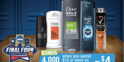 Walgreens: 4,000 Points w/ $15 Suave, Degree, Dove, AXE, Q-tips, Vaseline or Caress Purchase