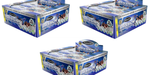 Amazon: MuscleTech Mission1 Clean Protein 12-Count Bars Only $15.66 Each Shipped