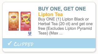 Lipton tea coupon