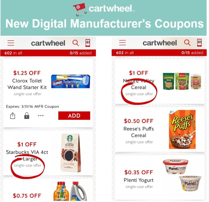 Target Cartwheel Manufacturer's Coupons