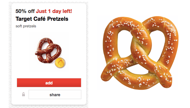 50% Off Target Cafe Pretzels 