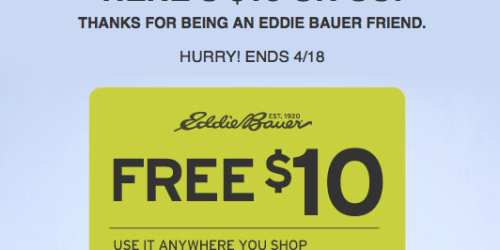 Eddie Bauer: Possible FREE $10 Gift Card for Email Subscribers = Free Freezer Water Bottle
