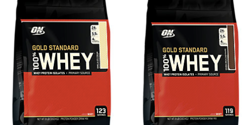 Optimum Nutrition 100% Whey Gold Standard Protein Powder 8-Lbs Only $64.99 (Reg. $159.99)