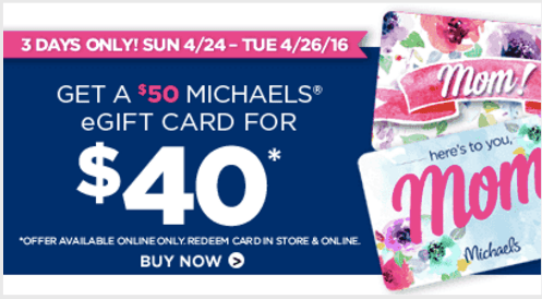 Michael's gift card offer