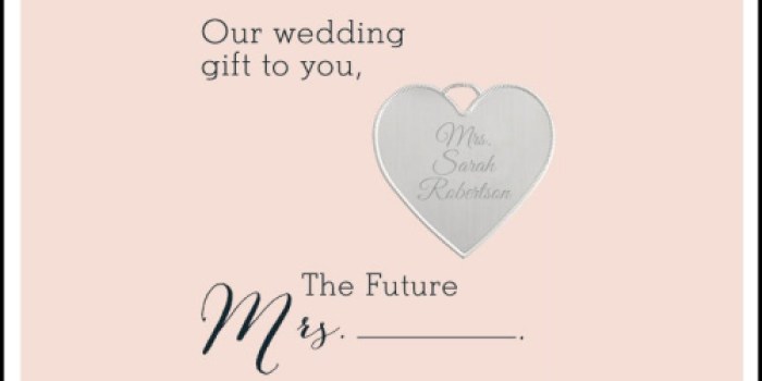 Things Remembered: FREE Personalized Keepsake Heart for Brides-to-Be (In-Store Only)
