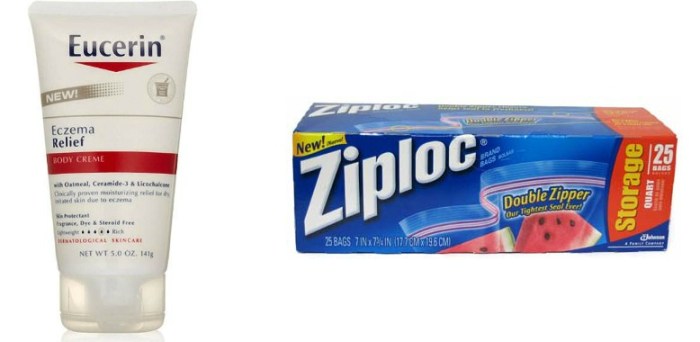 Eucerin and Ziploc