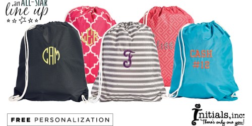 Initials, Inc. Personalized Back Sak ONLY $11 (Reg. $22) – Great for Summer Camp, Gym Clothes