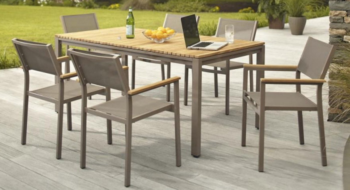 Hampton Bay Barnsdale Teak 7-Piece Patio Dining Set