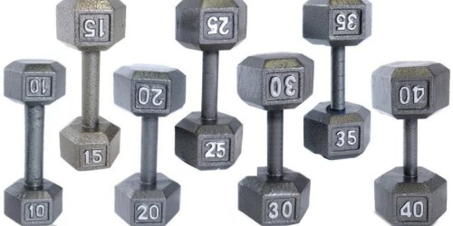 Walmart.com: Deep Discounts On CAP Barbell Cast Iron Hex Dumbbells (10-70 Pounds)