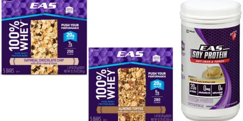 Amazon: EAS Whey Protein Bars 5 Count Only $5.99 Shipped & More