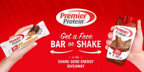 FREE Premier Protein Bar or Shake Sample