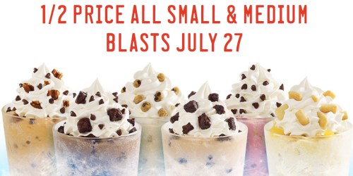 Sonic Drive-In: 1/2 Price Blasts ALL Day Tomorrow