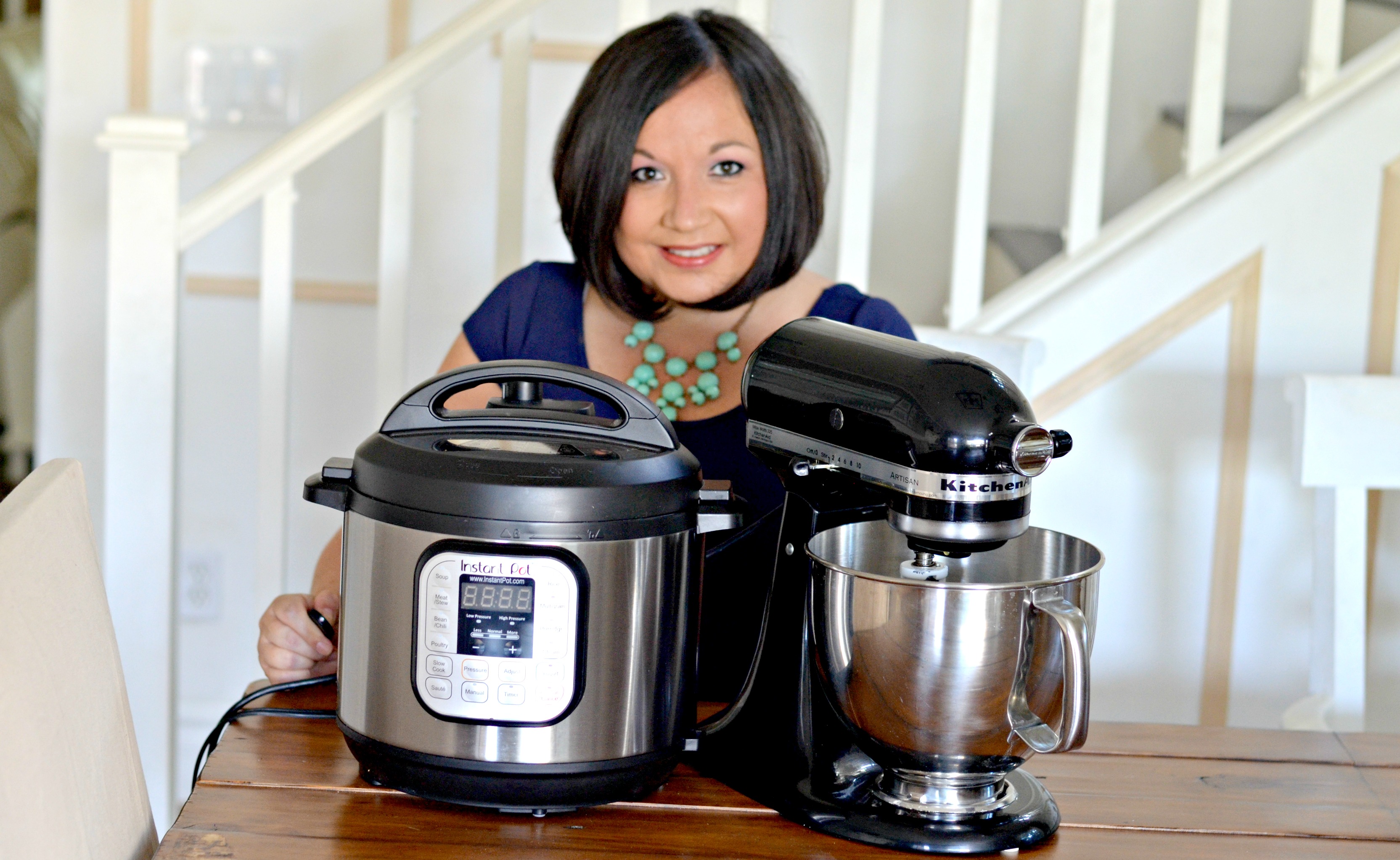 Lina with her rockin' appliances 