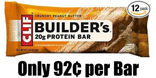 Amazon: CLIF BUILDER’S Protein Bars Only 92¢ Each