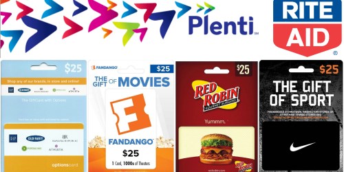 Rite Aid: $25 Gap, Nike, Red Robin or Fandango Gift Cards Only $20 After Plenti Points (Starting 8/7)