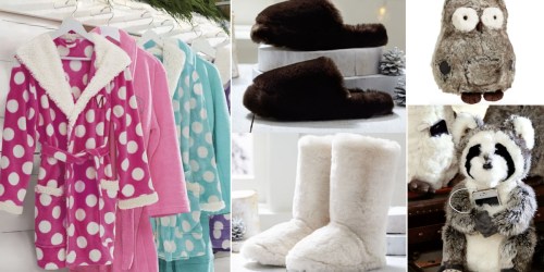 Pottery Barn Teen: Free Shipping Sitewide = $6.99 Faux Fur Slippers, $9.99 Booties & More