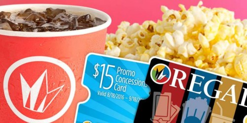 Regal Entertainment: FREE $15 Concessions eCard w/ $50 eGift Card Purchase (Today Only)