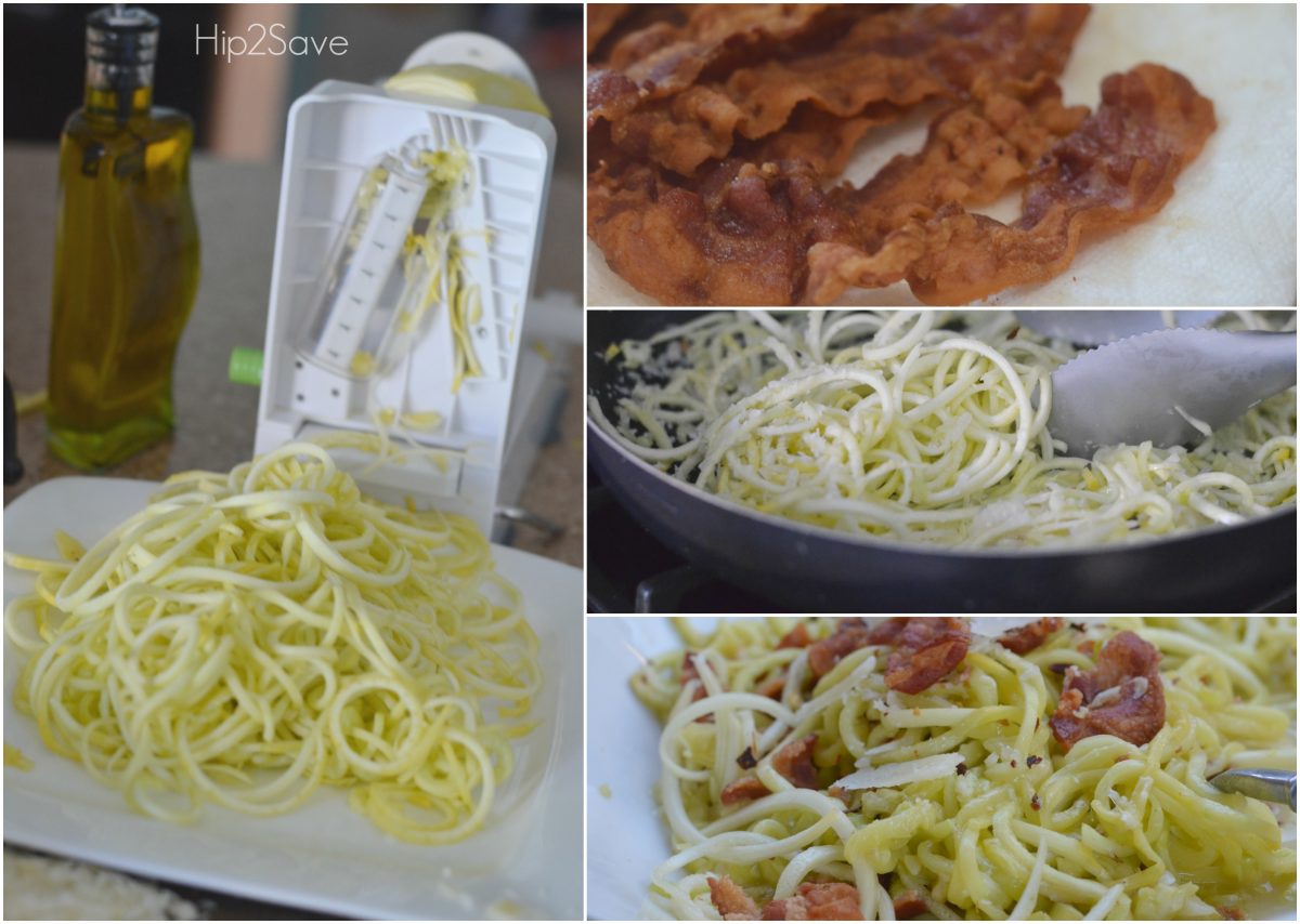 Bacon Cacioepepe with Sqash Noodles