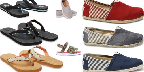 Last Day to Shop the TOMS Surprise Sale! Youth Flip Flops Only $13.20 & More Deals